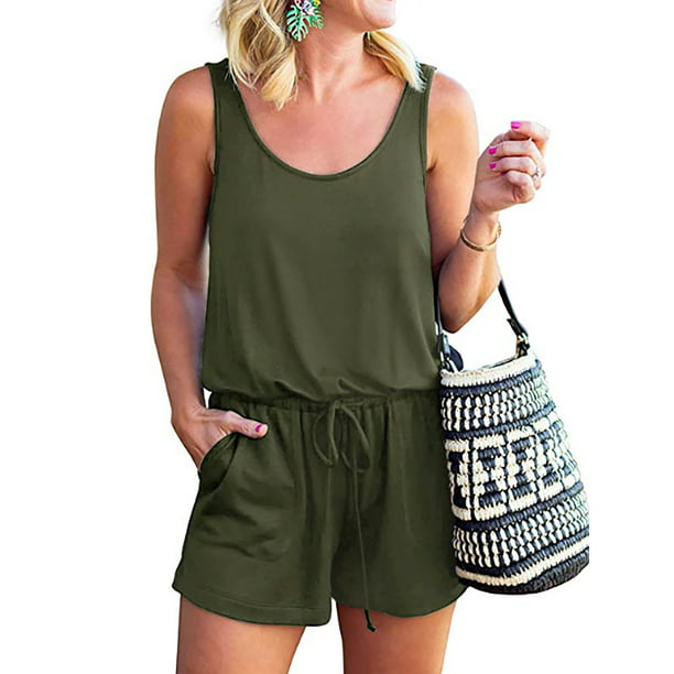 Women Summer Beach Holiday Casual Mini Playsuit Baggy Ladies Jumpsuit Shorts NEW